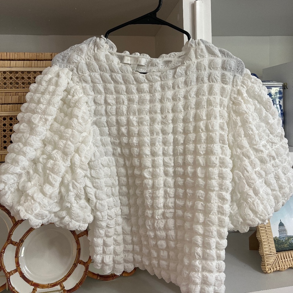 Anthropologie puff sleeve white shirt